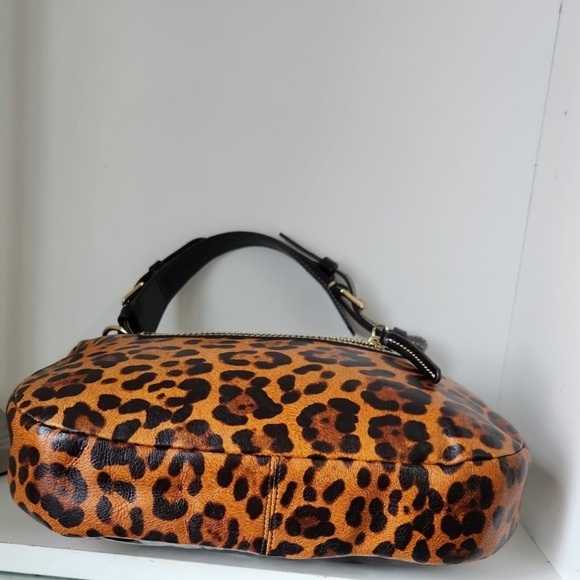 Rare Dooney And Bourke Leopard Safari Leather Shoulder Bag - Picture 8 of 9